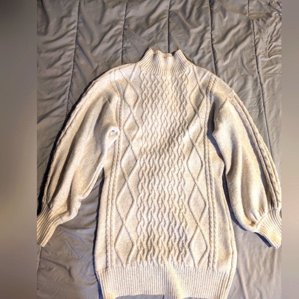 Cable Knit, High Neck Sweater Dress